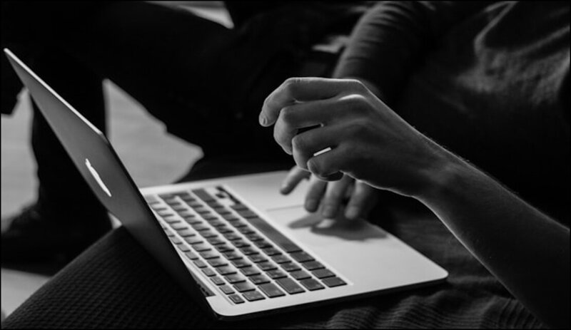 a person working on a laptop