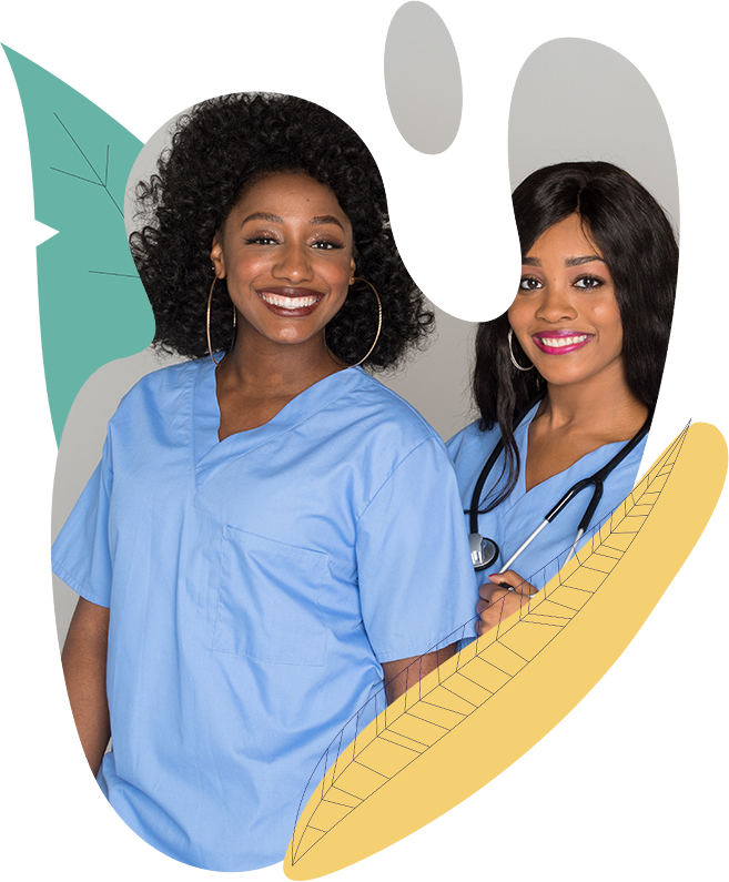 two black smiling nurses