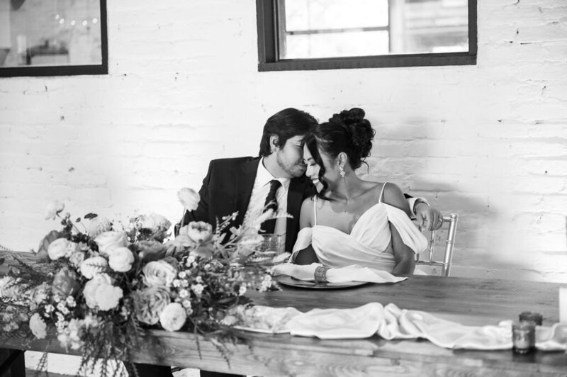 sweetheart table at wedding reception in Oxford Michigan