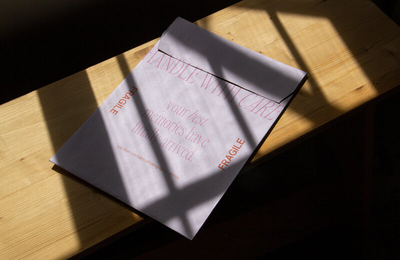 peach may envelope mockup