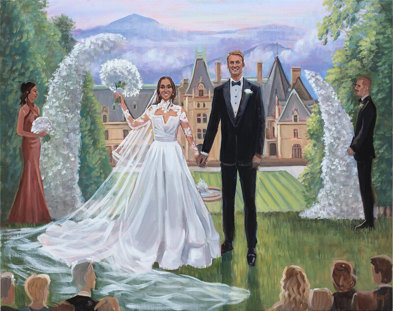 Live Wedding Paintings by Ben Keys | Haley and Rich, Live Wedding Painting, The Biltmore, Asheville, NC, web