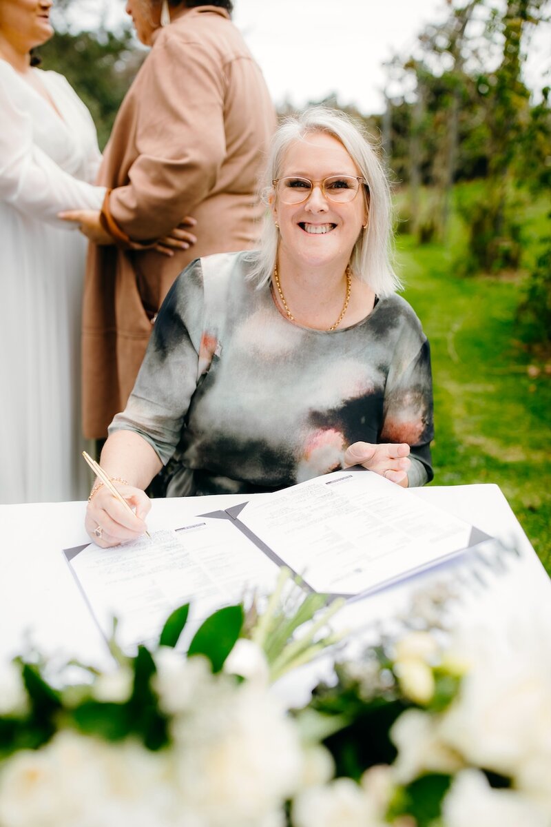 Romantic vineyard wedding in West Auckland with celebrant