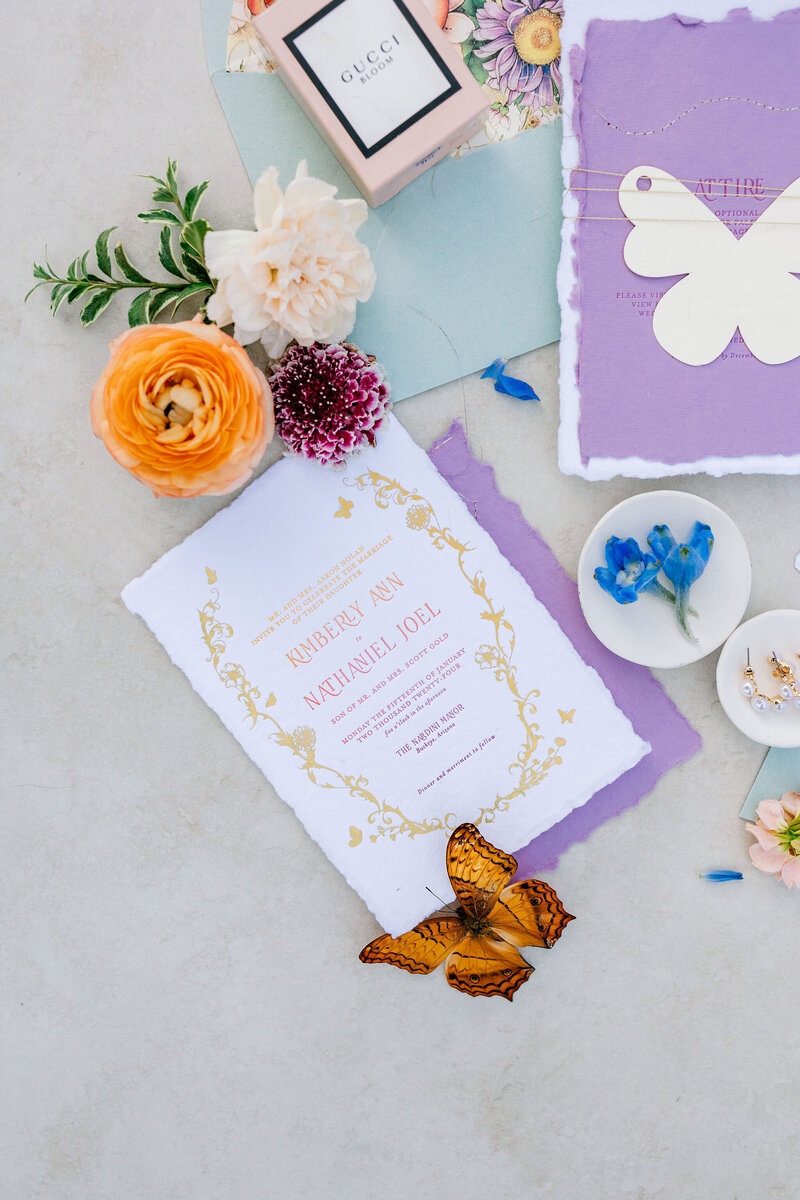 ombre_letterpress_holographic_foil_wedding_invitations_arizona