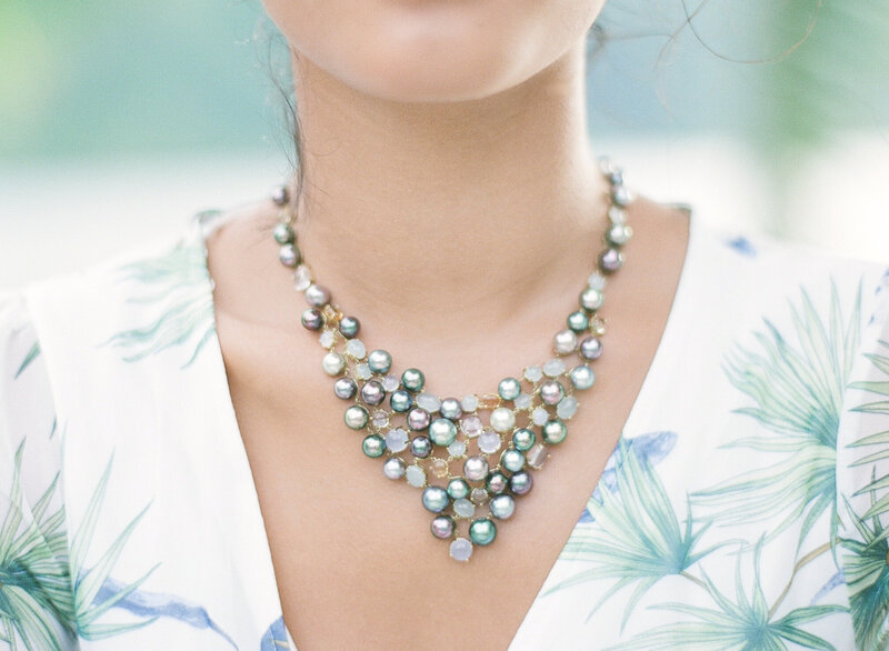 The Tahitian pearl necklace wedding detail prestige collection