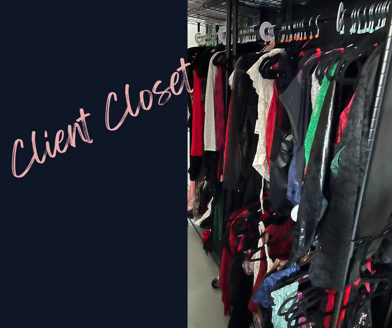 Boudoir client closet filled with lingerie in Minneapolis  Mn
