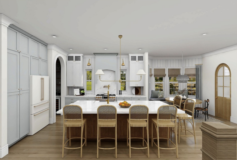 modern farmhouse kitchen design by Gracious Home Interiors of Waxhaw NC