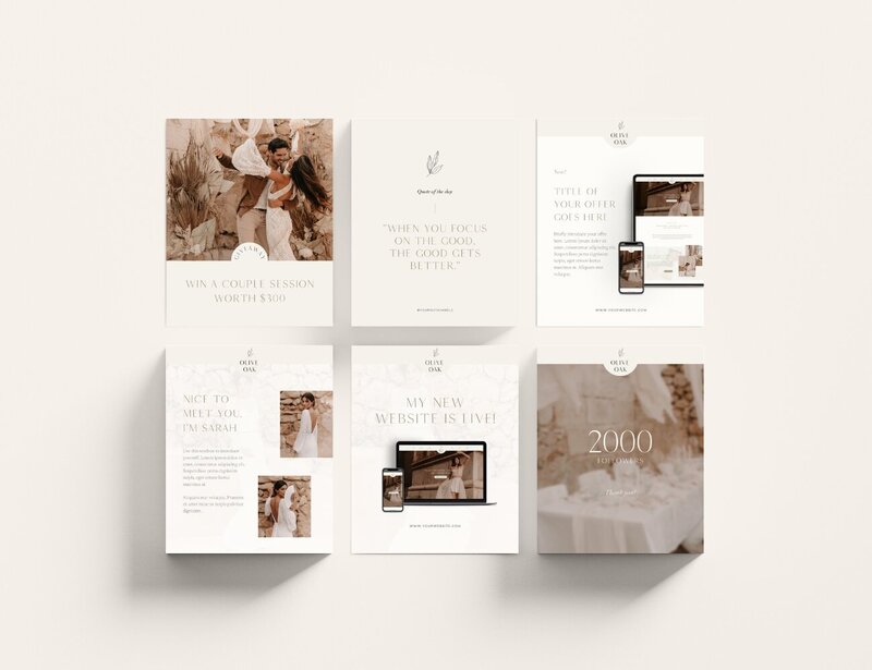 Elegante Instagram templates voor fotografen Olive Oak 9