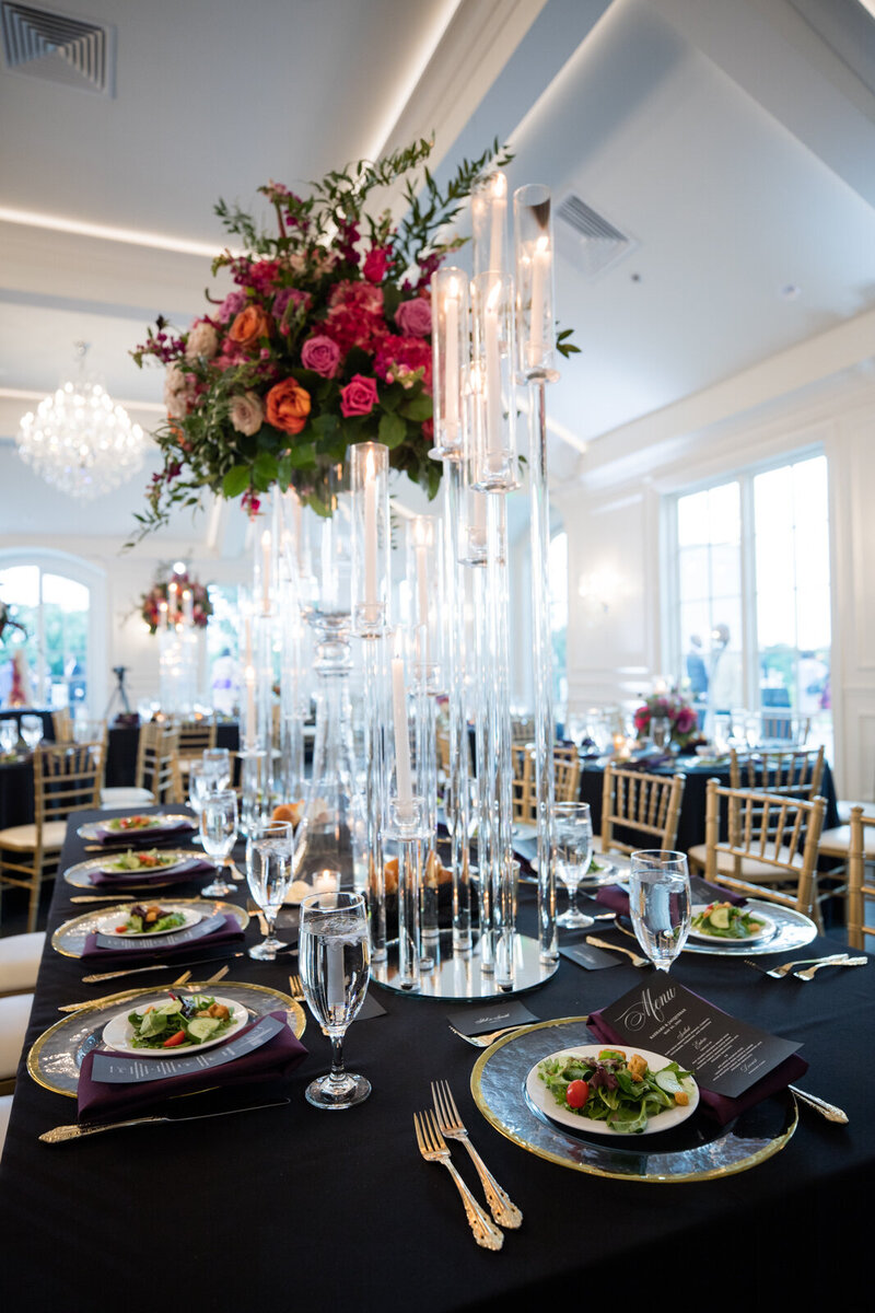 Swank Soiree Dallas Wedding Planner JacqueRae & Rashard - Reception tablesettings with candles