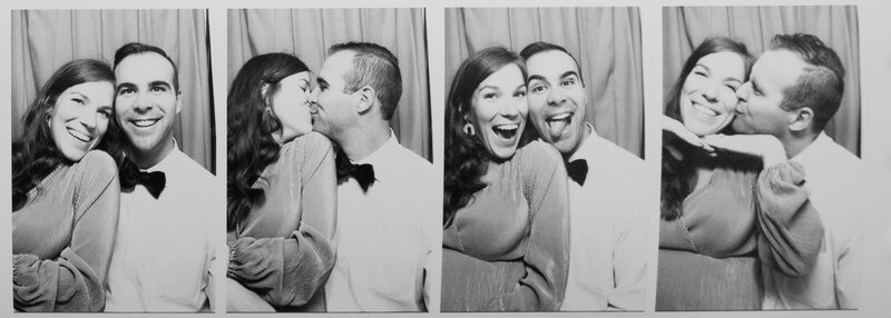 Reese and Renee take a moment away from the wedding to jump in a photo booth for 4 takes