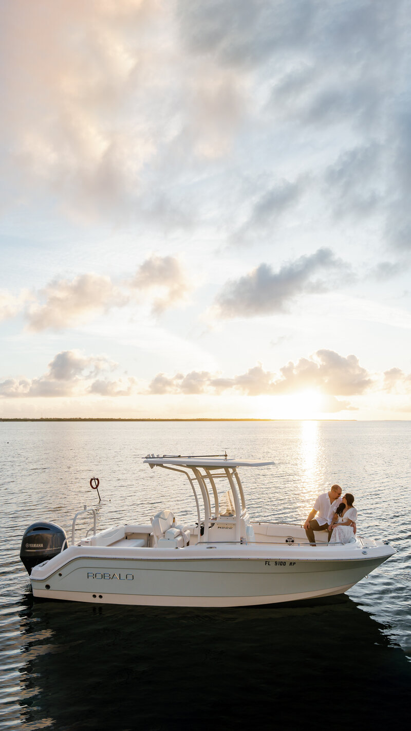 Florida Keys Engagement session boat
