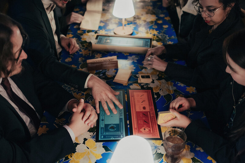 Friends and family enjoying dinner during wedding reception at Mott Street restaurant in Chicago, photographed by Bradi Potter