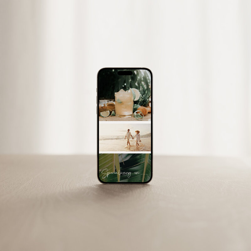 iphone mockup of branding for travel company