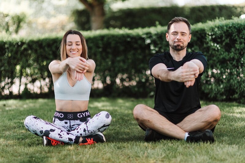 Couple streching