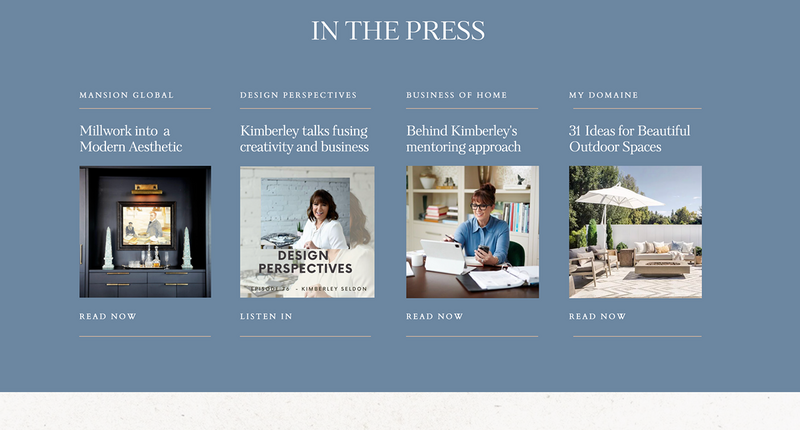 Press page Kimberley Seldon website designer