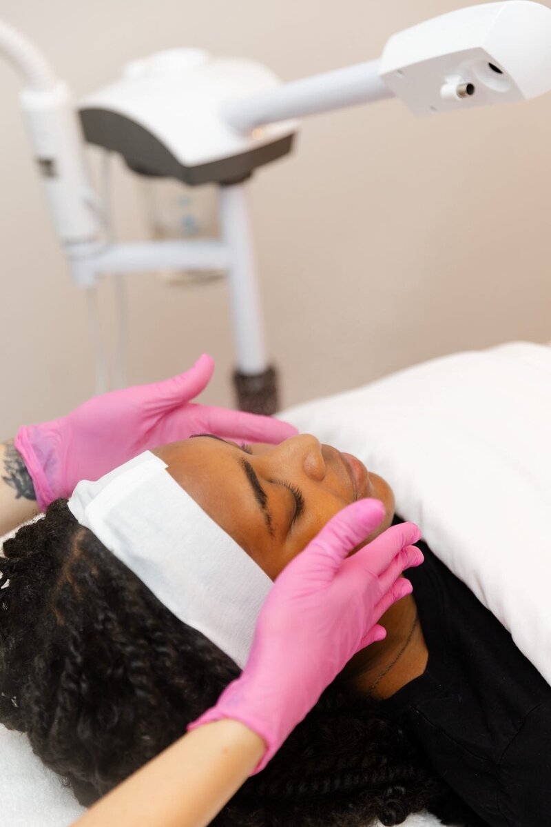 woman getting a facial