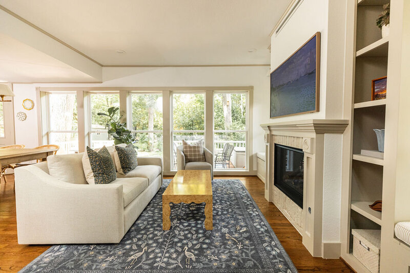 Historical, coastal, peaceful living room, designed by Hope Miriam Designs in DFW