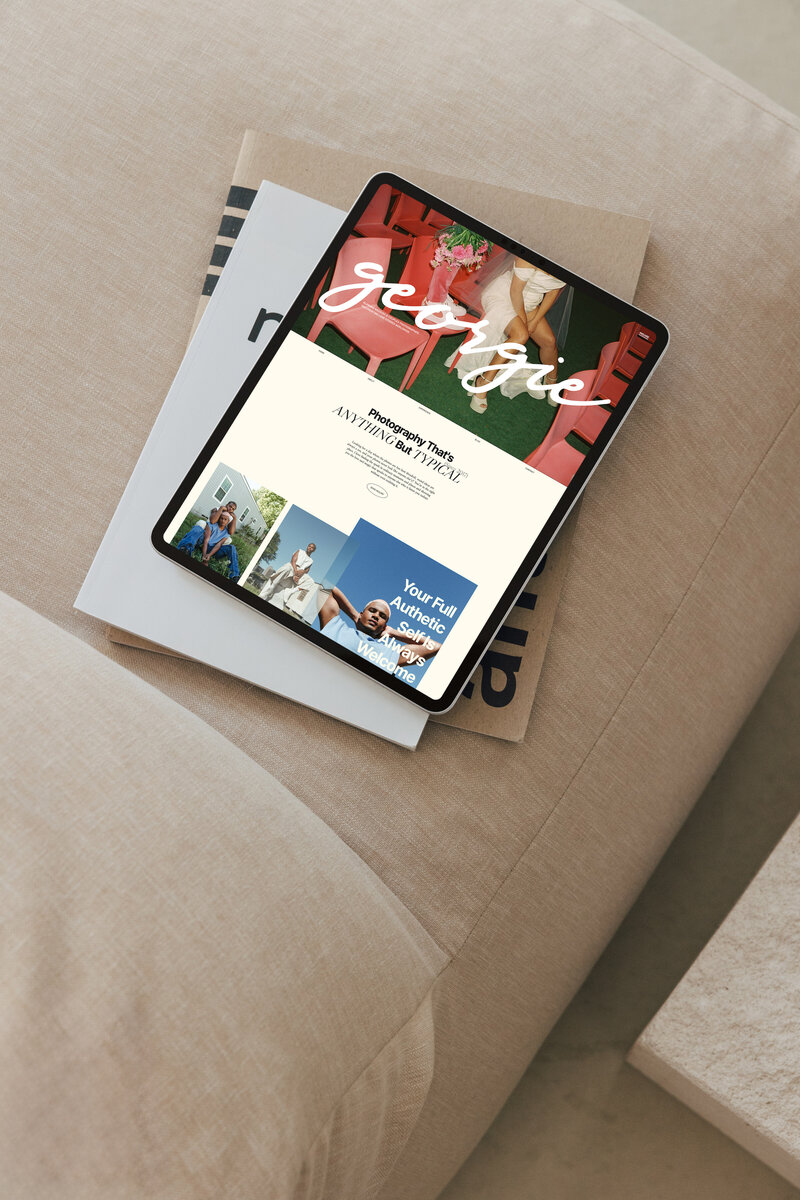 georgie website mockup on ipad
