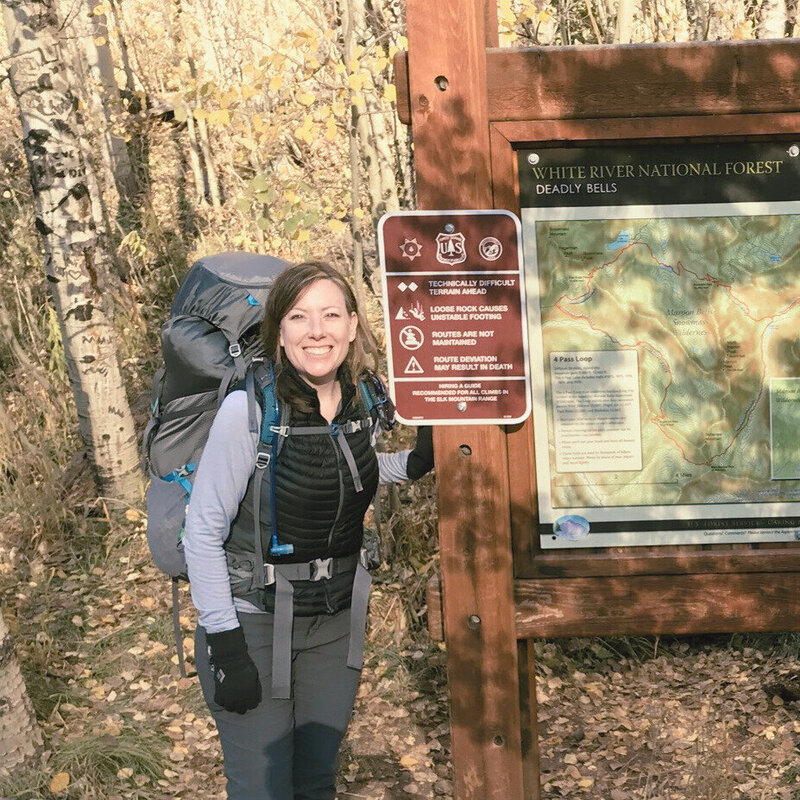Jess at Trail Head Maroon Bells - crop retro