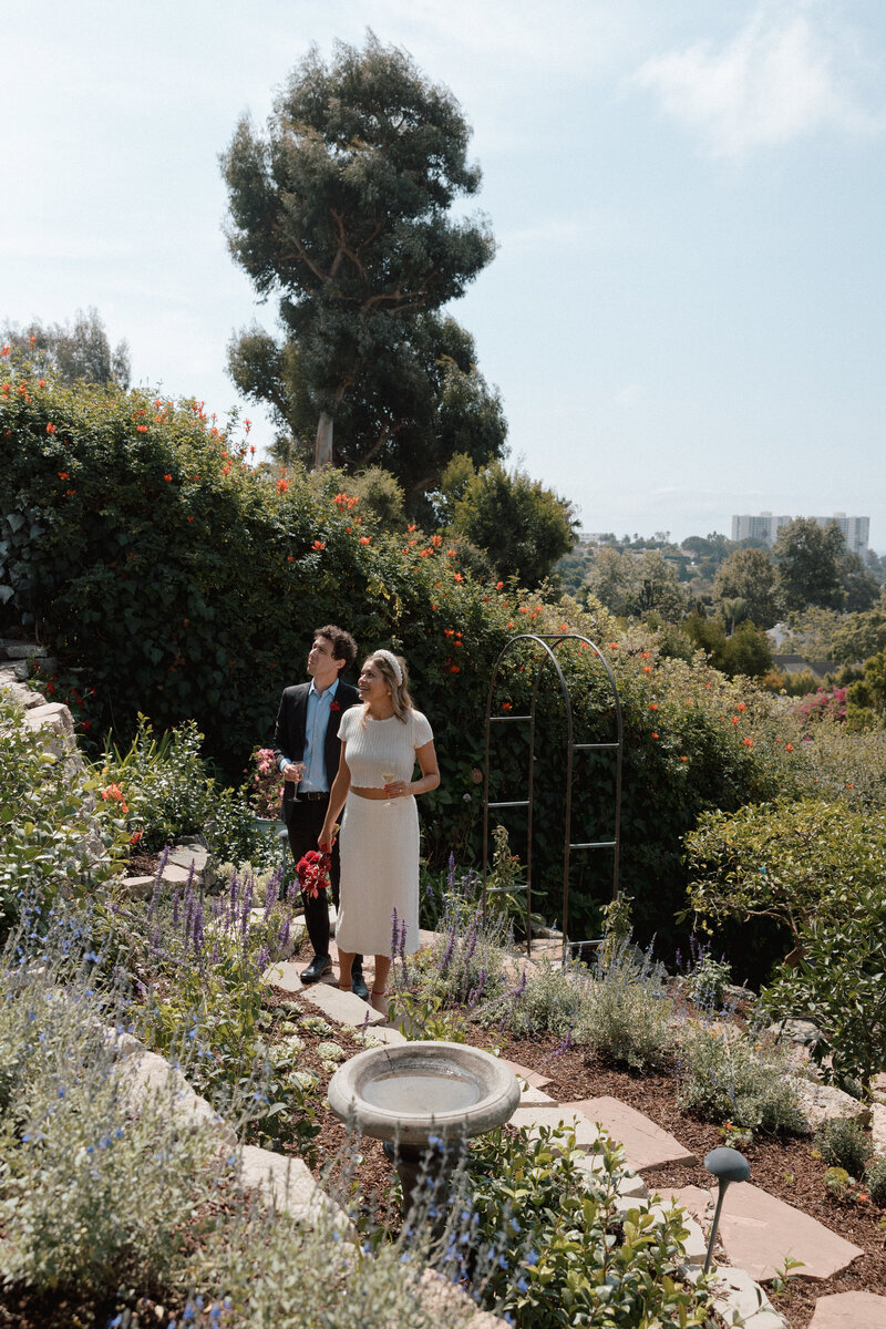 A private estate elopement and Hatchet Hall wedding reception in Los Angeles