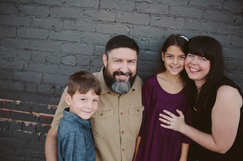 Sarah Williams with her husband and two children in OKC.