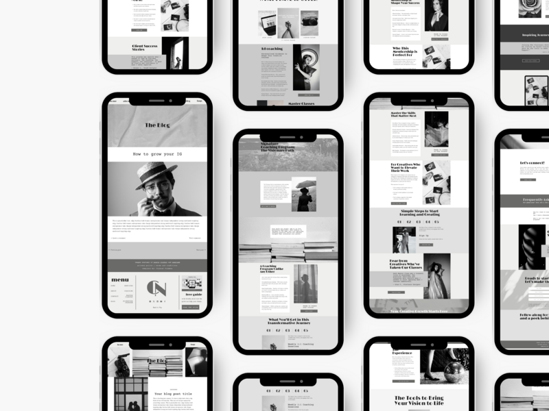 Mobile-optimized Showit template designed for creatives who want a sleek, high-end online presence.