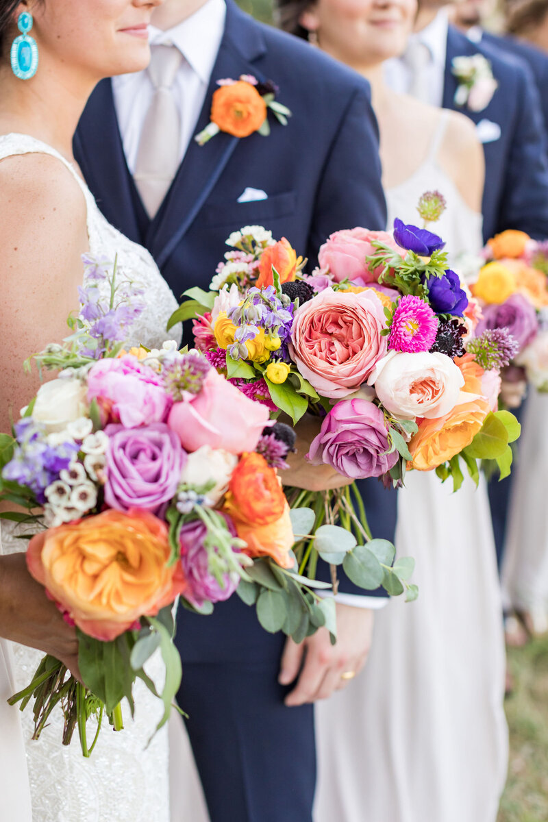 Colorful bridesmaid bouquets