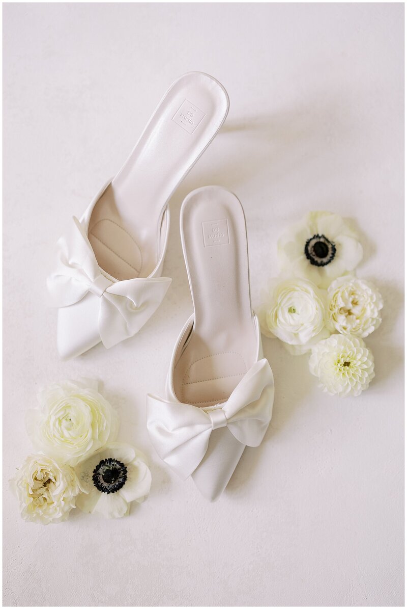 classic white bridal shoes at Lowndes Grove