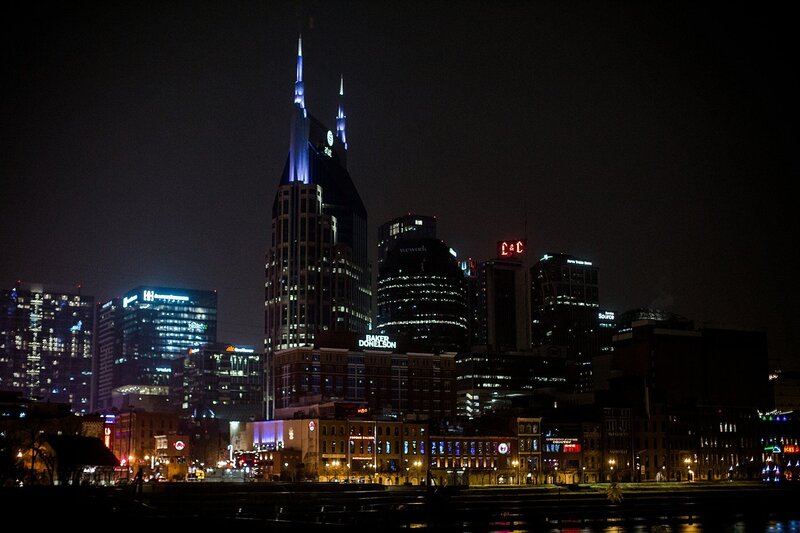 nashville skyline at night by Knoxville Wedding Photographer, Amanda May Photos