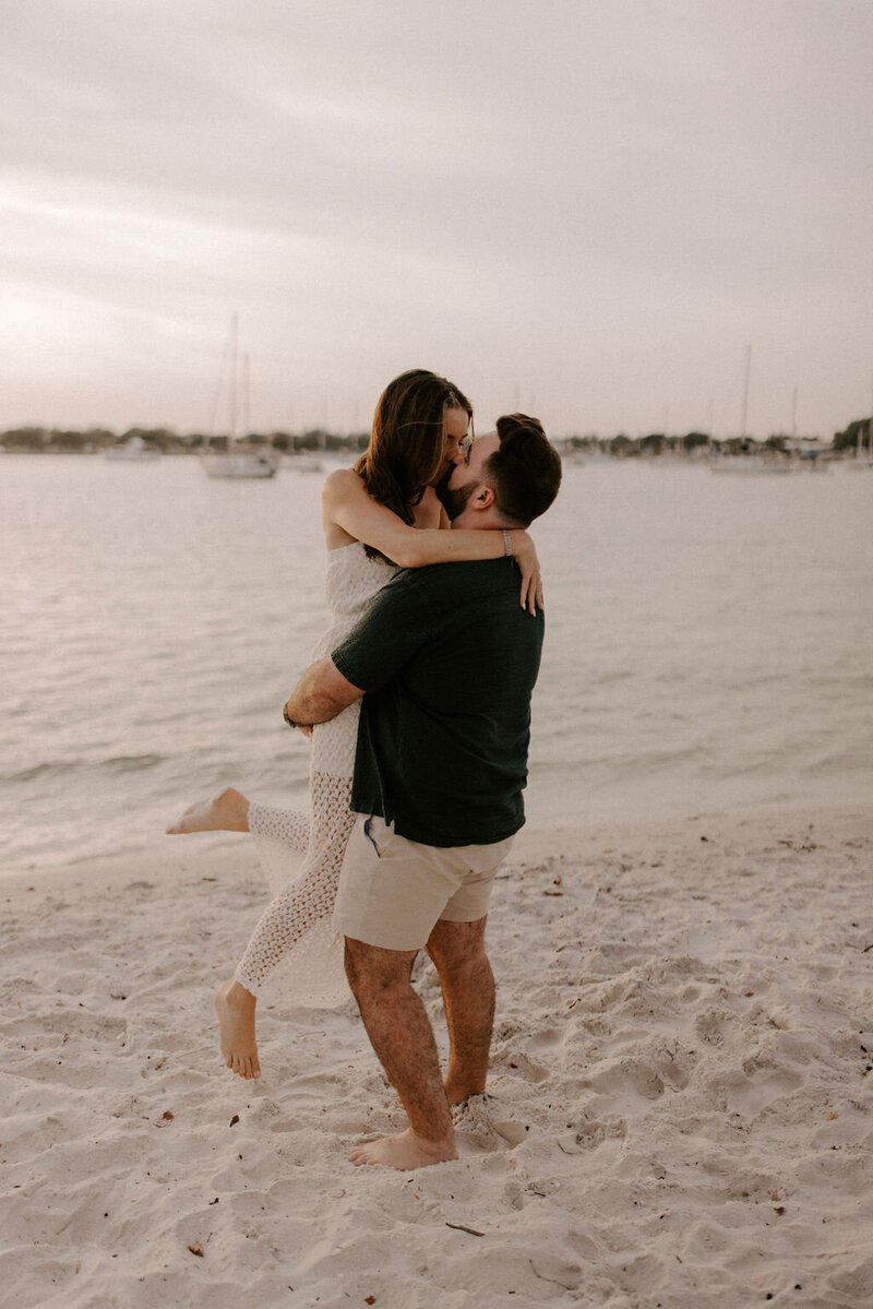 Anniversary Sunset Beach Session Florida Davis Island