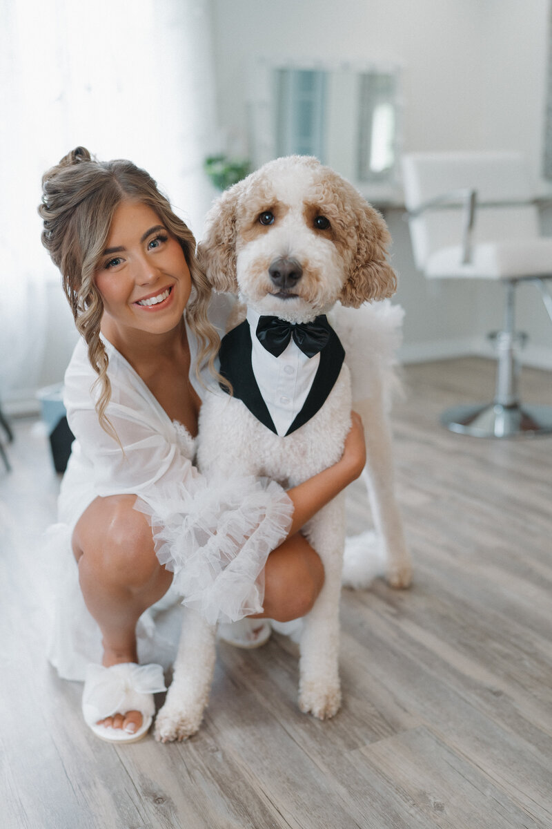 bride and dog photo