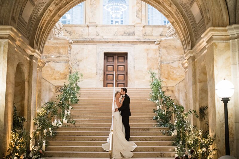 Bride and Groom at Boston Public Library