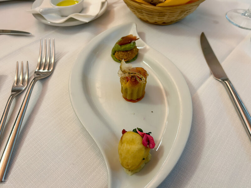 Starters at Alla Lunga Ristorante in Genoa, Italy