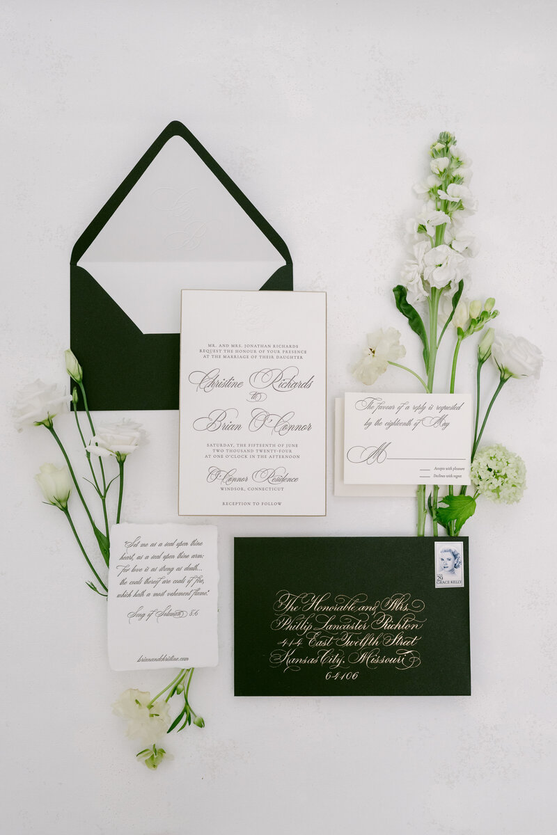 Calligraphy traditional wedding invitation