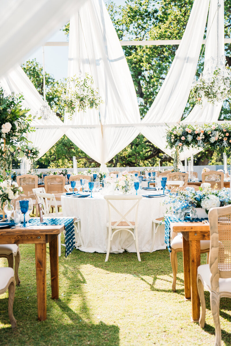 Maddie and Trey's tented outdoor reception. Discover Bliss Productions—a premier full-service wedding and event design company based in Laguna Beach, California. Every project we design reflects our passion for artistry and precision, turning visions into bespoke celebrations that leave a lasting impression. With decades of combined expertise in event planning, interior design, and branding, we transform every detail into an unforgettable experience that captures the unique vision and style of our clients.