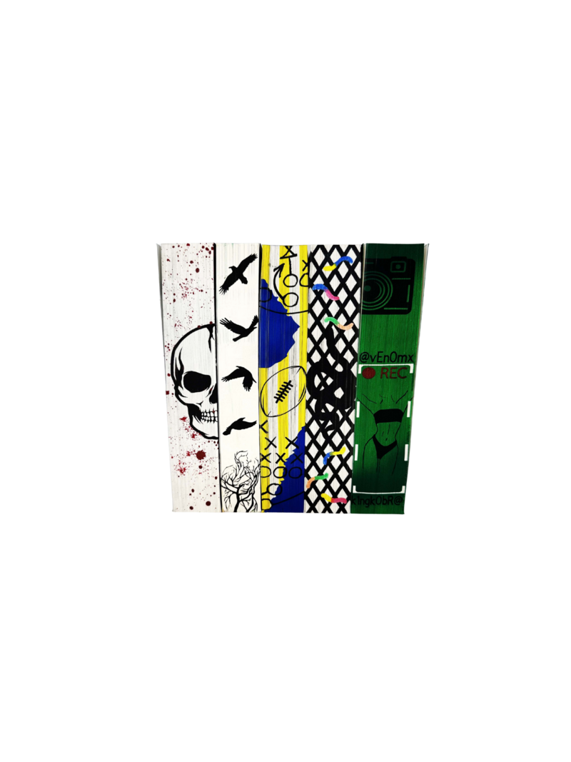 Full collection of custom sprayed-edge books by Jescie Hall, including That Sik Luv, Hawke, The Canary Cowards, Kid, and Green Light — hand-painted and designed by Sprayed Your Pages with vibrant, story-inspired artwork.