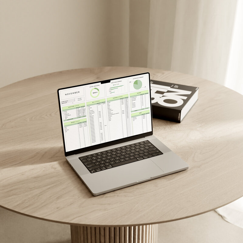 Wealth Dashboard including financial freedom calculator, net worth dashboard, savings goal tracker, debt blaster, bill calendar and cash flow budget