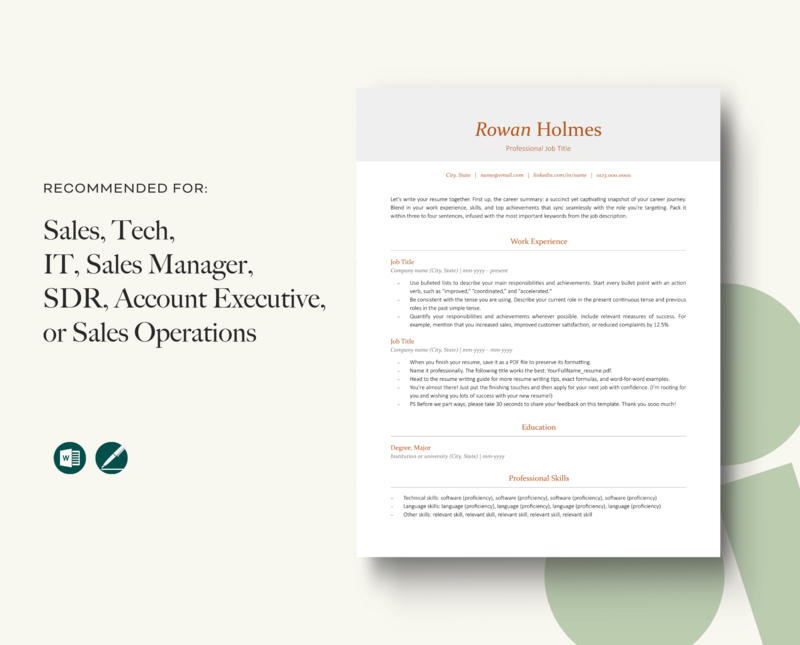 ATS-FRIENDLY RESUME + COVER LETTER