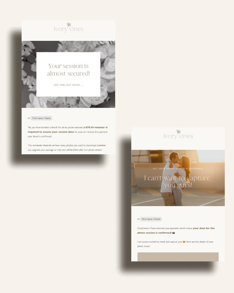 Neutral Flodesk templates for photographers Ivory Vines 2