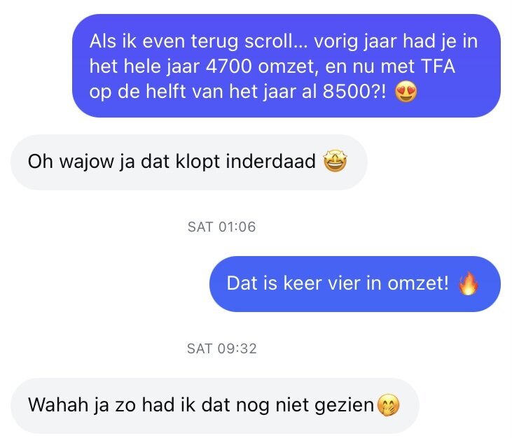 Een deelnemer beschrijft hoe ze vier keer in omzet is gegroeid sinds ze meedoet aan de Online Business Academy van Lauri Miriam