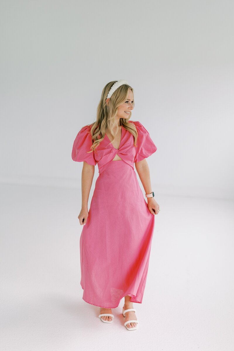 wedding planners in south jersey Helena Elizabeth Events in pink dress