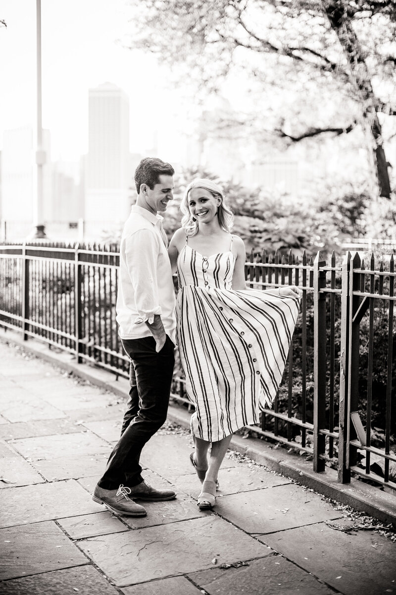 New-York-engagement-striped-dress-Stephanie-Brauer