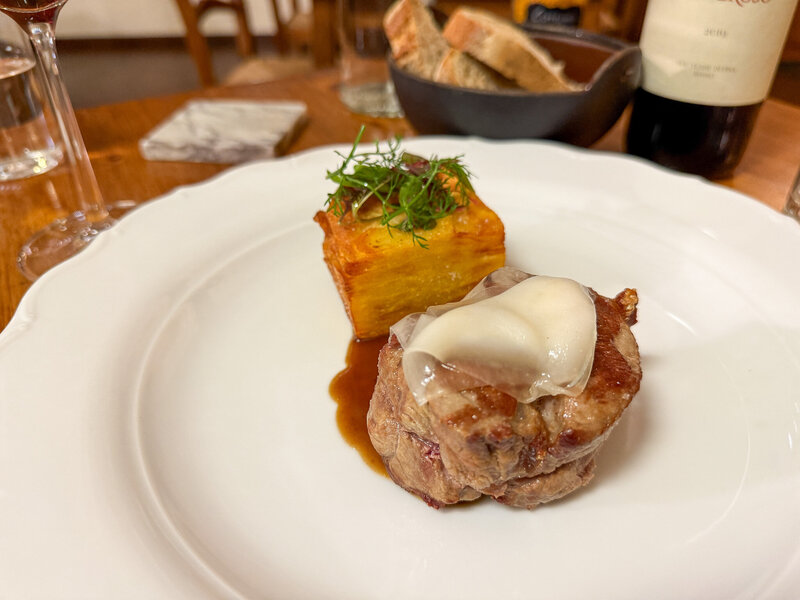 Beef dish at Ristorante La Sosta in Pisa, Italy.