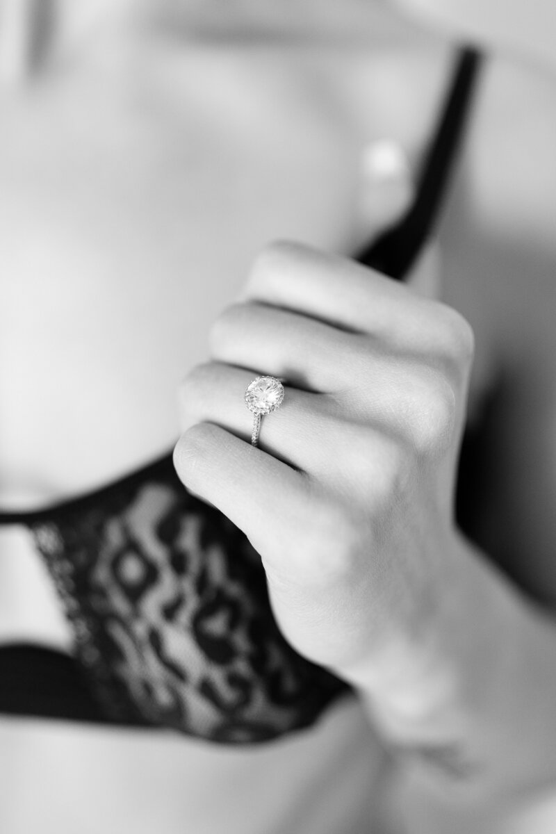 closeup of bride's ring