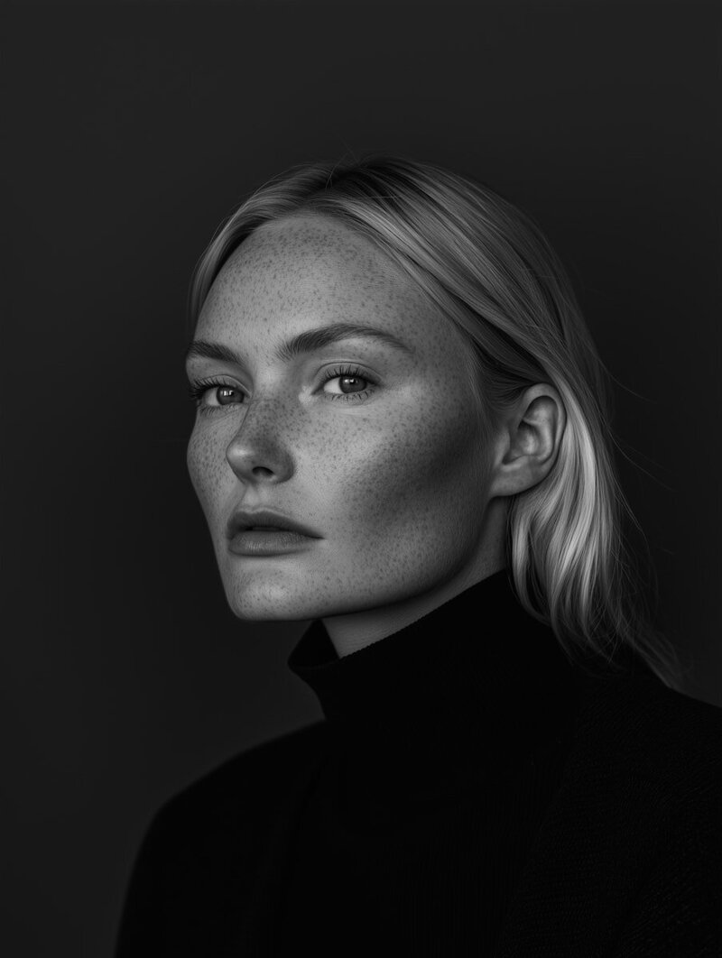 Black and White Portrait of a Woman