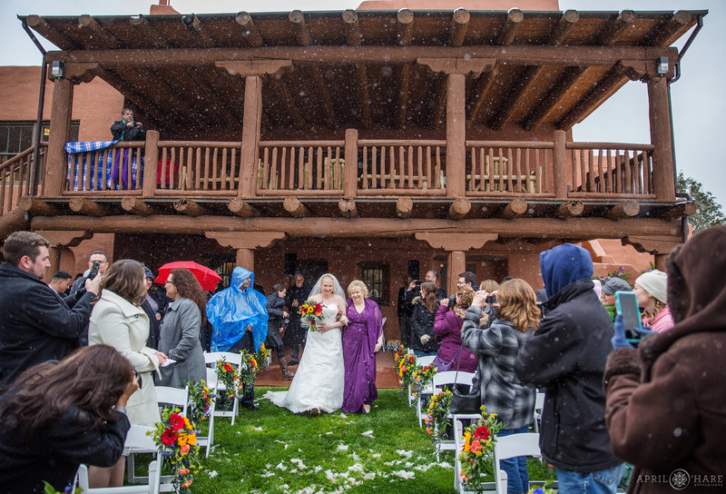 Red Rocks Wedding Ceremony on the Law at the Trading Post in CO