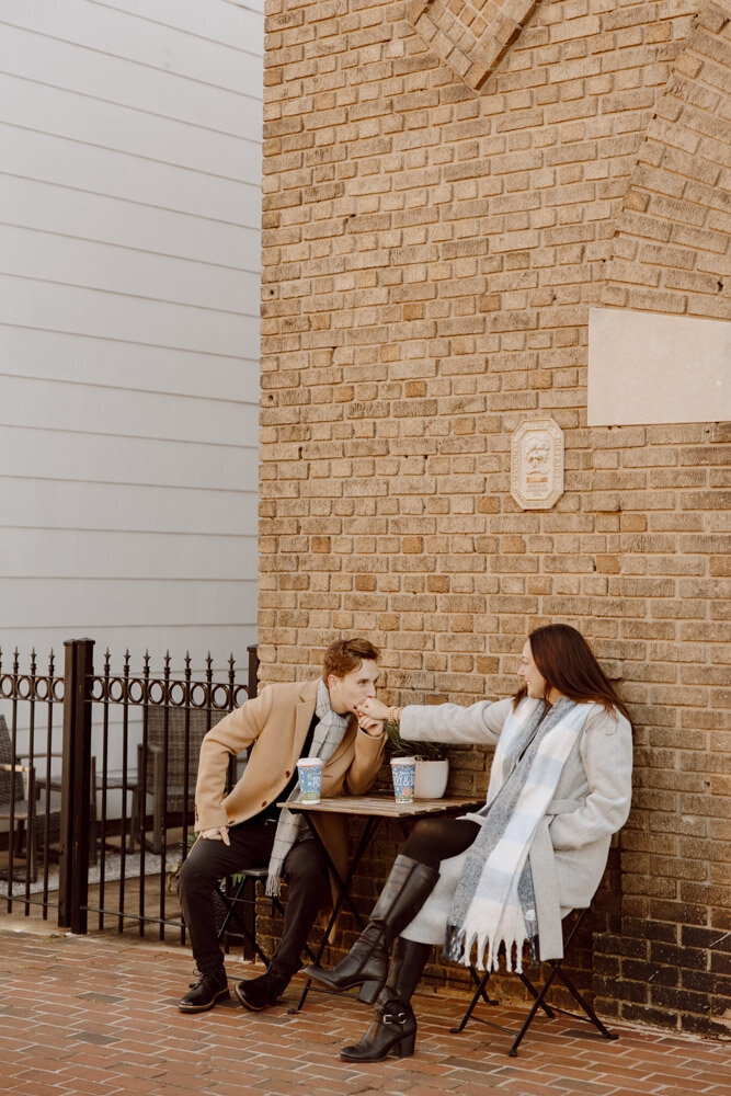 Engagement session photos in downtown Annapolis. 