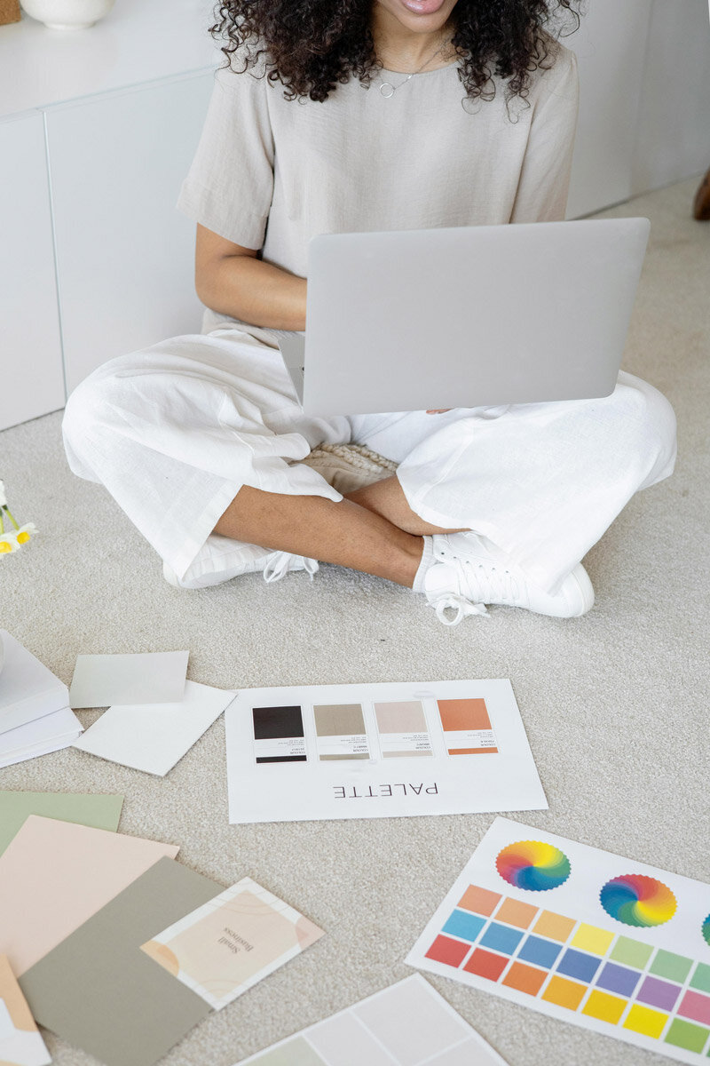 Entrepreneur working on her Showit website, finalizing design with VIP Website in a Day and polish session for a professional, ready-to-launch site.