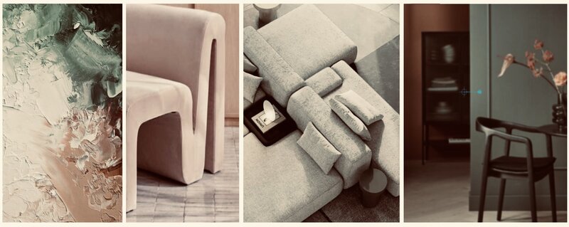 modern art en glazen vazen