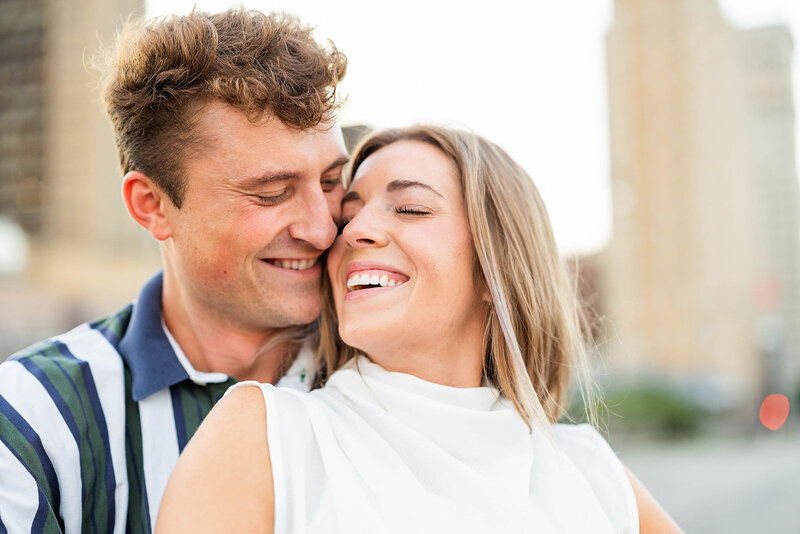 Couple at downtown Birmingham engagement photo session