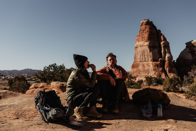 Picnic in Canyonlands after hiking the Chesler Park Loop trail